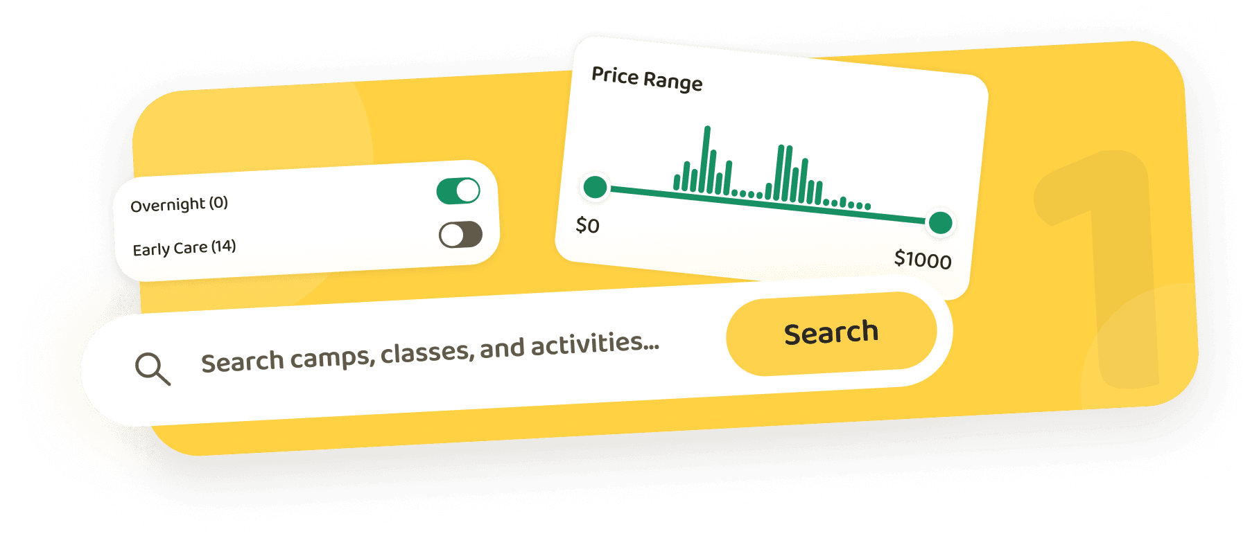 Search and filter classes, sports & parties